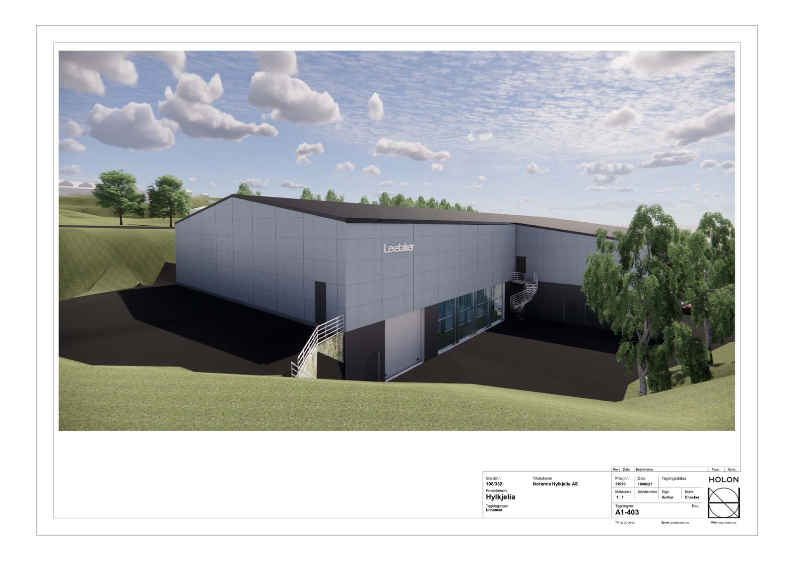Godkjent 3000m² lager/logistikkbygg klar for oppføring